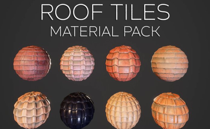 Wester Games Roof Tiles Material Pack Vol 1 – 8种逼真的屋顶瓦片材质UE4资产包