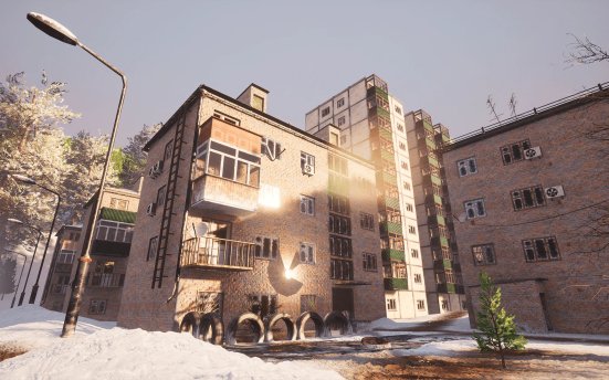 Russian Winter Town – 俄罗斯冬季小镇场景模型UE4资产包