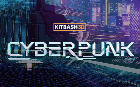 KitBash3D Cyberpunk 赛博朋克未来城市建筑场景3D模型