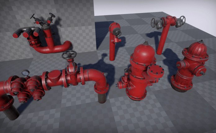 Fire Hydrant Package – 消防栓模型UE4资产包
