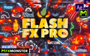 FX Monster Flash FX Pro – 460多个2D动漫卡通标题火焰烟雾闪电转场特效AE视频模板