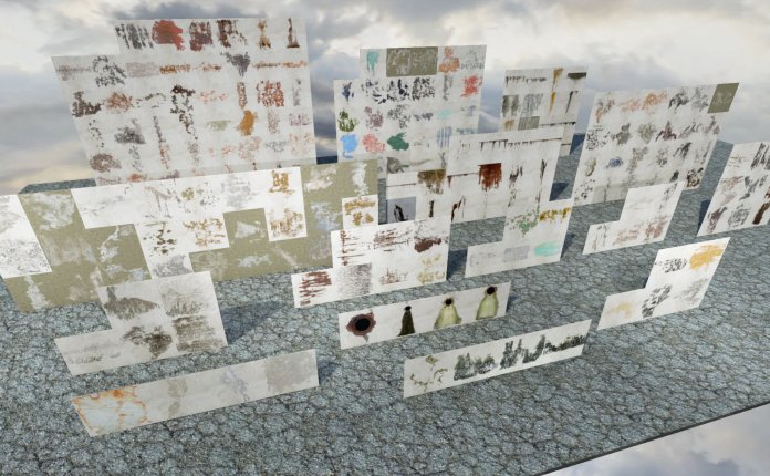 200+ Grunge Decals – 200多种垃圾污垢材质UE4资产包