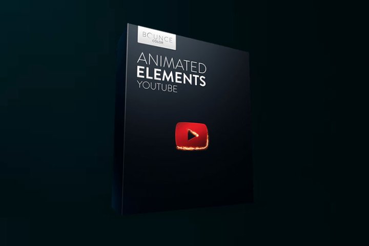 Bounce Color YouTube Animated Elements 油管标志和文字动画视频素材 - 腾龙工作室