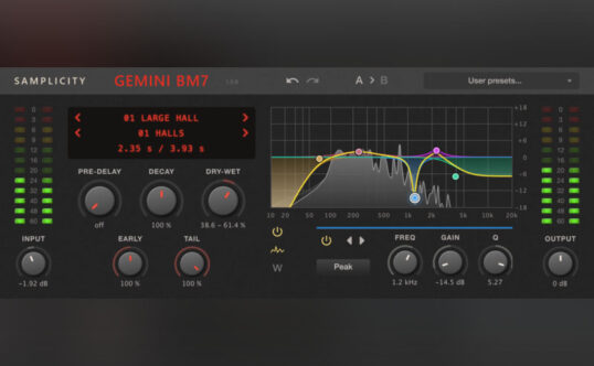 Samplicity Gemini BM7 v1.0.8 音频混响效果器插件