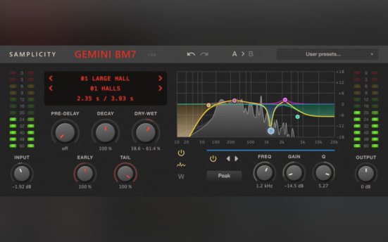 Samplicity Gemini BM7 v1.0.8 音频混响效果器插件