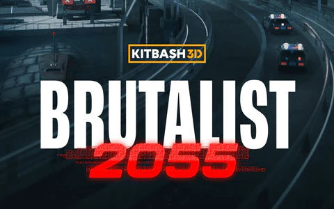 Kitbash3D Brutalist 2055 混凝土城市建筑场景3D模型