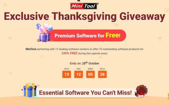 【正版限免】MiniTool（迷你兔）感恩节正版软件礼包