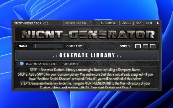 康泰克非标准声库入库文件生成工具 Native Instruments Nicnt-Generator v2.1